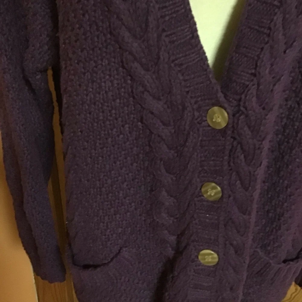Vintage 90s purple oversized cardigan - Picture 5 of 11